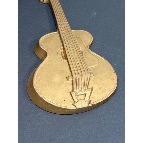 Vintage MCM Mandolin & Guitar/Lute 3D Wall Decor Gold Cast Aluminum 1968 HODA - Picture 5 of 10